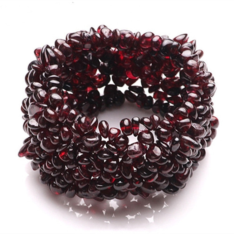 Garnet Bracelet Tourmaline Gravel Single Circle Lucky Color Crystal Bracelets