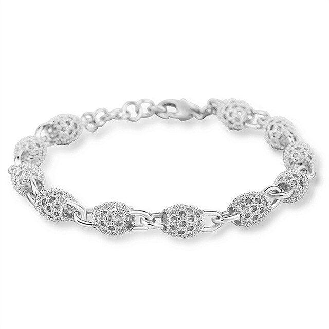 New Fashion Beautiful Elegant Silver Plated Bracelet Chain Bangle Bracelets